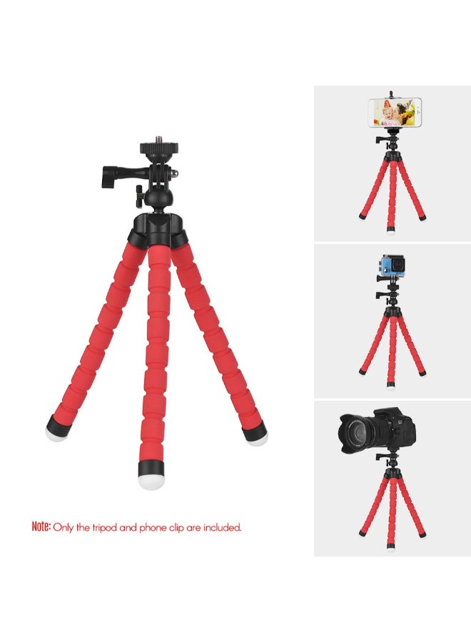 Generic Flexible Sponge Octopus Tripod Stand Holder With Smartphone Clip Red/Black  - Image 2