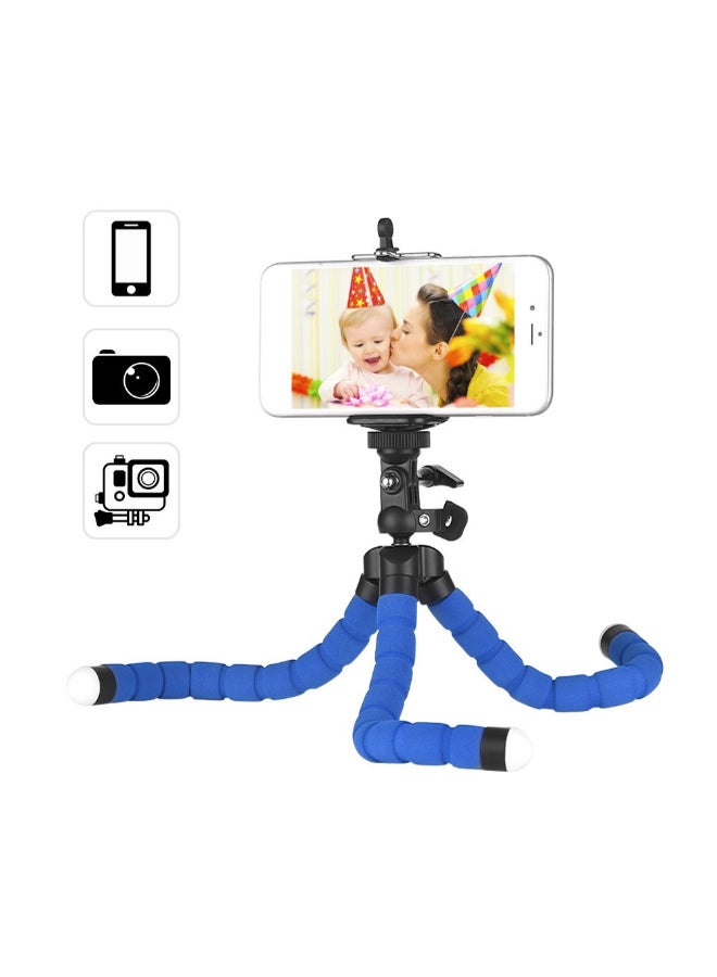 Generic Flexible Sponge Octopus Tripod Stand Holder With Smartphone Clip Blue/Black  - Image 2