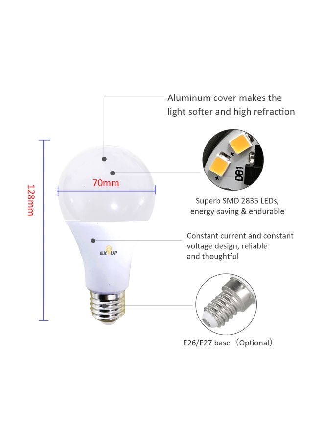 E26 Base Holder LED Bulb Warm White 70x128ml - Image 3