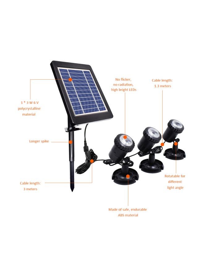 Generic Pack Of 4 Solar Powered LED Lamp Kit Blue 22.5x10.5x17.5centimeter  - Image 3