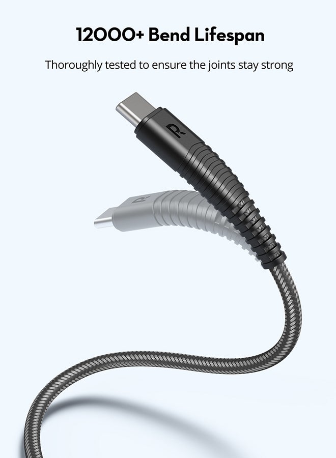 RAVPOWER - Type-C To Type-C Data Sync And Charging Cable Black - Image 1