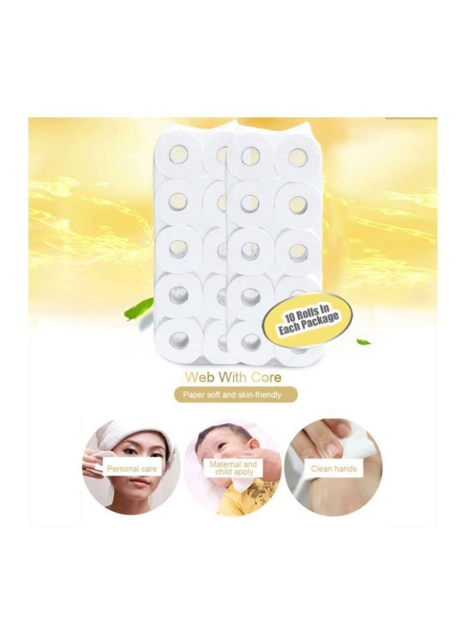 Pack Of 10 Tissue Roll Paper White 50x10x20centimeter - Image 3