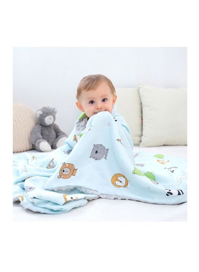 insular Breathable Dotted Blanket Fabric Blue/Grey 43.3x62.2inch  - Image 3