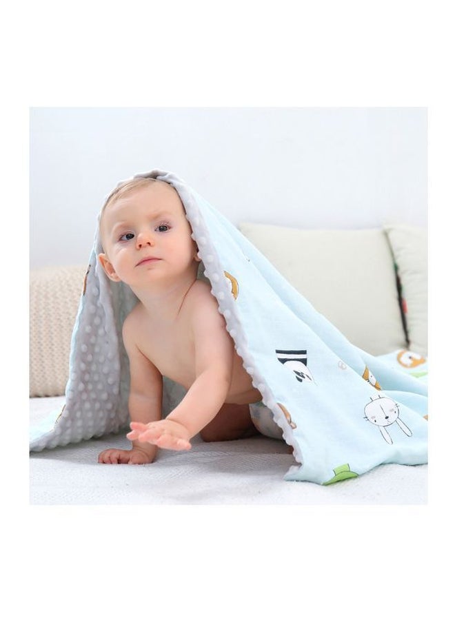 insular Breathable Dotted Blanket Fabric Blue/Grey 43.3x62.2inch  - Image 2