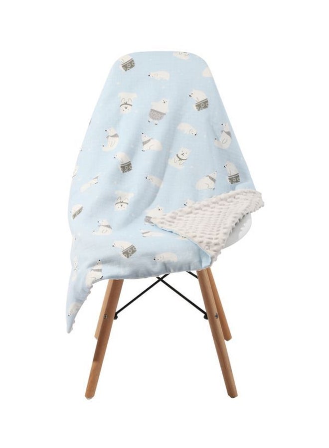 انسولار بطانية بنقشة منقّطة جيدة التهوية fabric أزرق/رمادي 43.3x62.2بوصة 