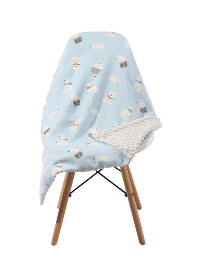 insular Cotton Dotted Blanket fabric Blue/White/Grey 43.3x31.5inch 