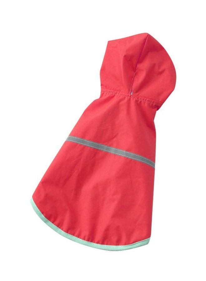 Hooded Summer Raincoat Wine Red/Grey M