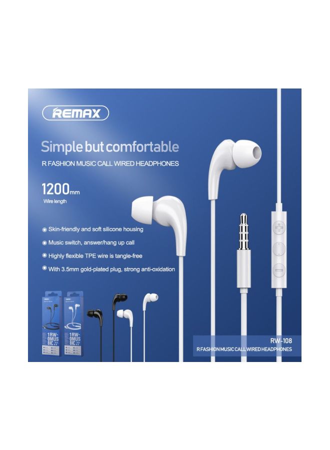 ريماكس سماعات أذن داخلية مع ميكروفون أبيض - Image 3