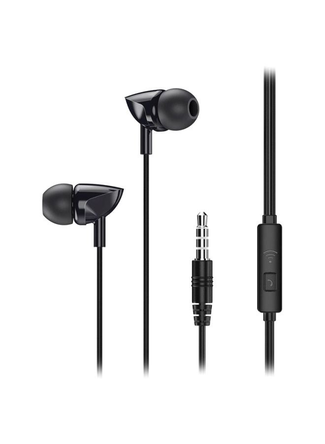 ريماكس سماعة أذن داخلية، سلكية مزودة بمايكروفون أسود - Image 1