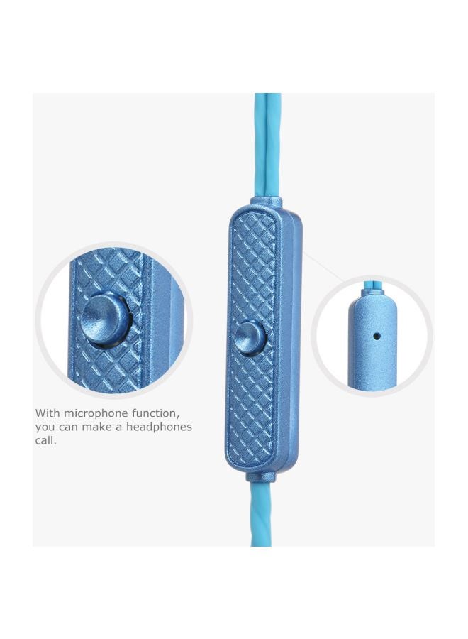 Wired In-Ear Earphones With Microphone Blue - Image 2