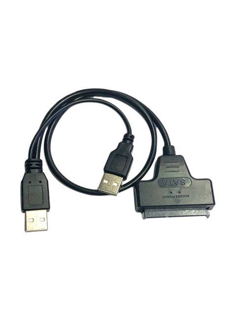 كابل محول مناسب لمحرك الأقراص الصلبة من USB 2.0 إلى SATA أسود