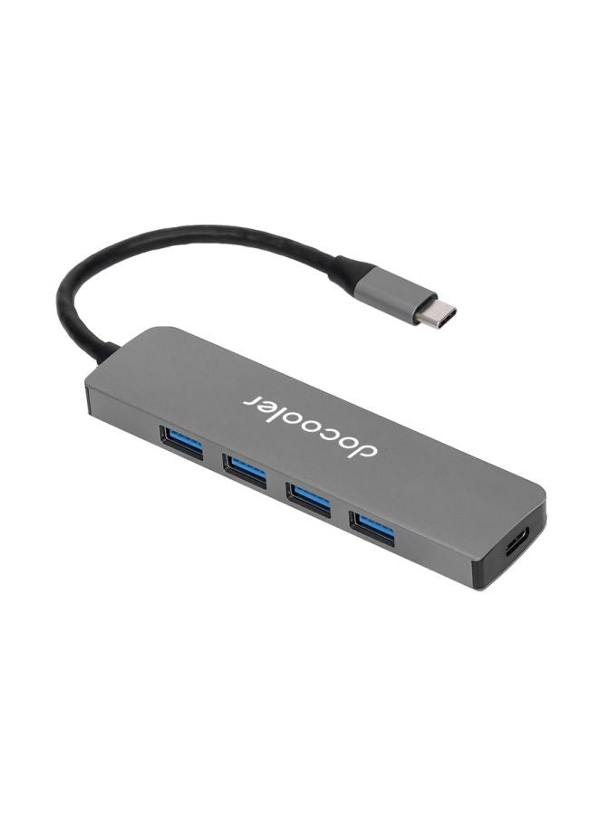 docooler 5-In-1 Type-C To USB 3.0 Charging Hub Grey  - Image 1