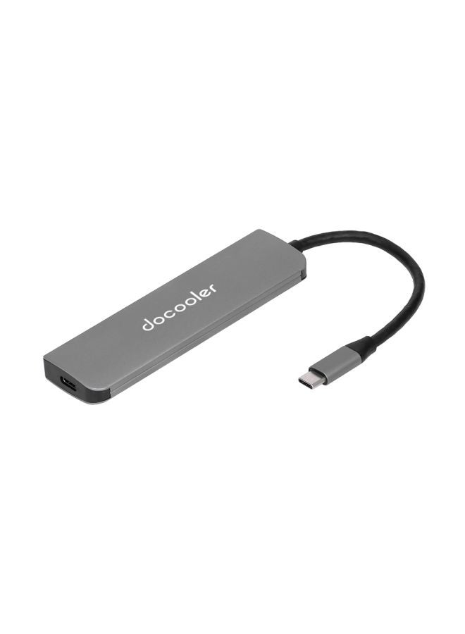 docooler 5-In-1 Type-C To USB 3.0 Charging Hub Grey  - Image 3