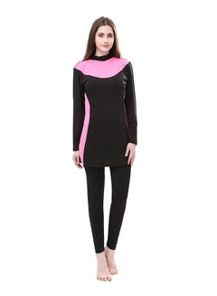 Generic Plus Conservative Block Hooded Burkini Black/Pink  - Image 3