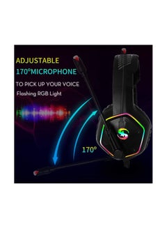 Kubite Wired RGB Light Over-Ear Gaming Headphones With Mic For PS4/PS5/X One/X Series / N Switch/PC  - Image 2