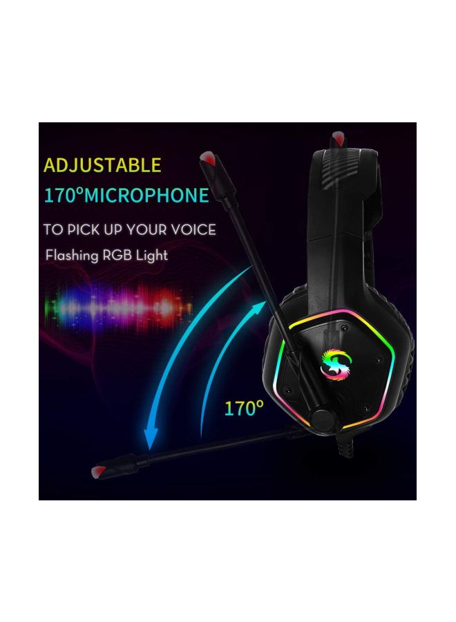 Kubite - Wired RGB Light Over-Ear Gaming Headphones With Mic For PS4/PS5/X One/X Series / N Switch/PC - Image 1