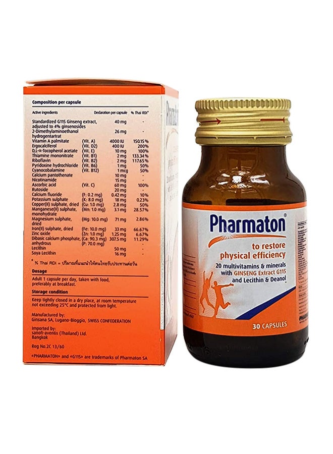 Pharmaton Dietary Supplement - 30 Capsule  - Image 3