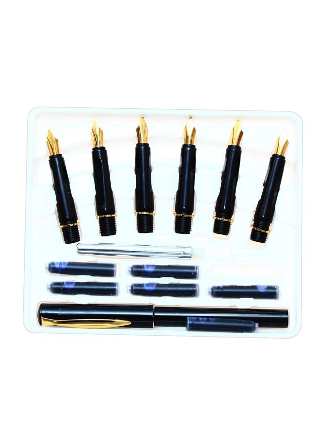 Generic 7-Piece Calligraphy Pen And Nib Set Black 