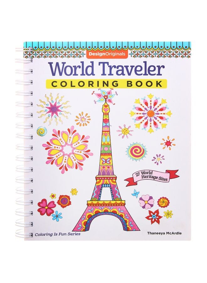 كتاب تلوين وورلد ترافيلر وردي/أبيض/ أزرق