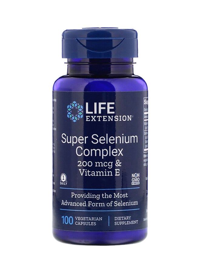 Life Extension Pack Of 2 Super Selenium Complex And Vitamin E 200mcg - 100 Vegetarian Capsules - Image 1