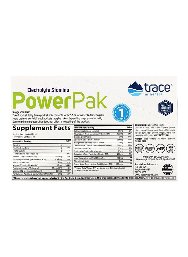 Trace Minerals Research 2-Piece Electrolyte Stamina Power Pak 1200mg Vitamin C Dietary Supplement  - Image 2