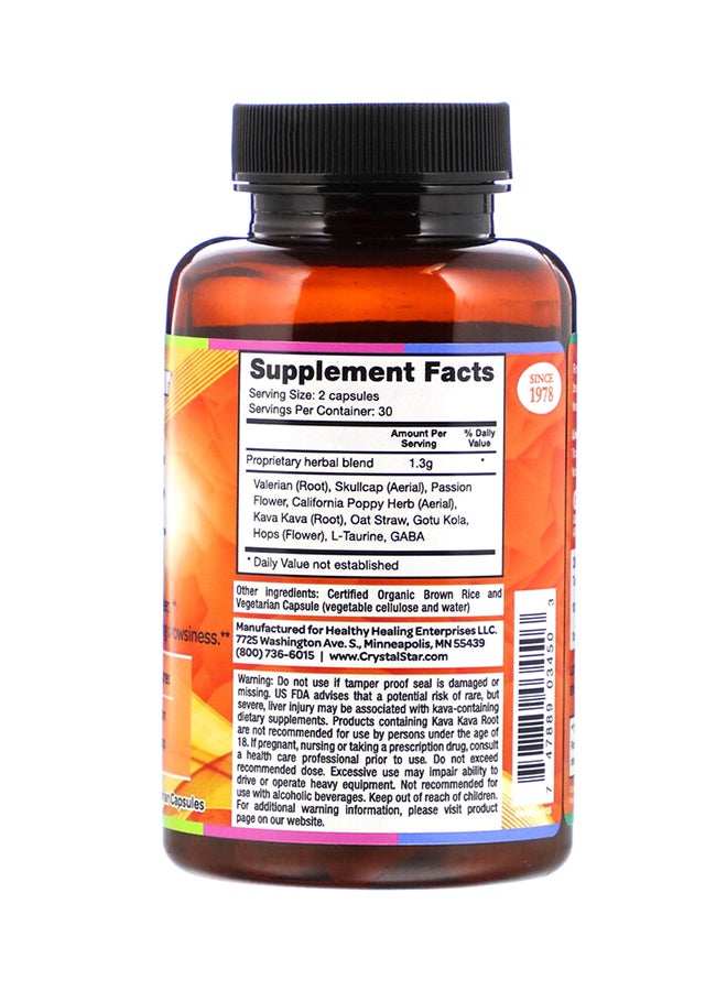 Crystal Star Night Caps Dietary Supplement - 60 Veg Capsules - Image 2