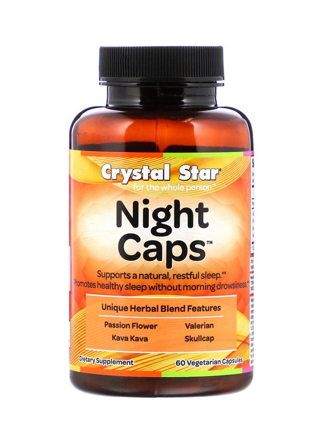 Crystal Star Night Caps Dietary Supplement - 60 Veg Capsules - Image 1