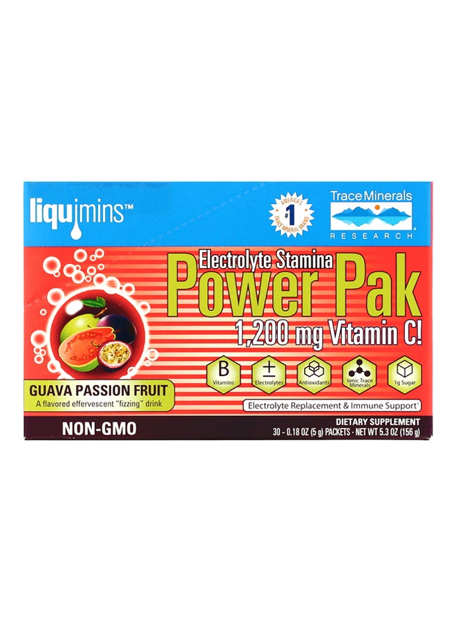 Trace Minerals Research Pack Of 30 Electrolyte Stamina PowerPak Supplement - Guava Passion Fruit  - Image 1