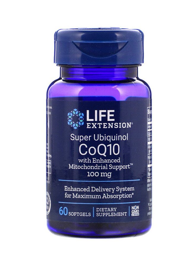 Life Extension Pack Of 2 Super Ubiquinol CoQ10 Dietary Supplement 100 mg - 60 Softgels  - Image 1