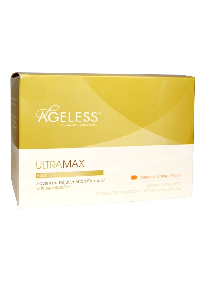Ageless Foundation Laboratories - 22-Piece UltraMAX Gold Effervescent Powder - Valencia Orange - Image 1