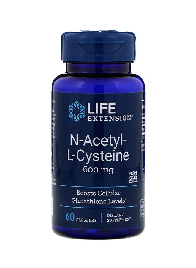 Life Extension N-Acetyl-L-Cysteine ​​Dietary Supplement 600 mg - 60 Capsules - Image 1