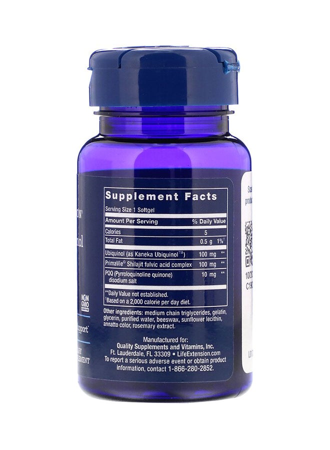 لايف إكستنشن مساعد الإنزيم Q10 سوبر يوبيكوينول يحتوي على 100 مجم من مركب بيرولوكينولين كينون - 30 كبسولة هلامية - Image 2