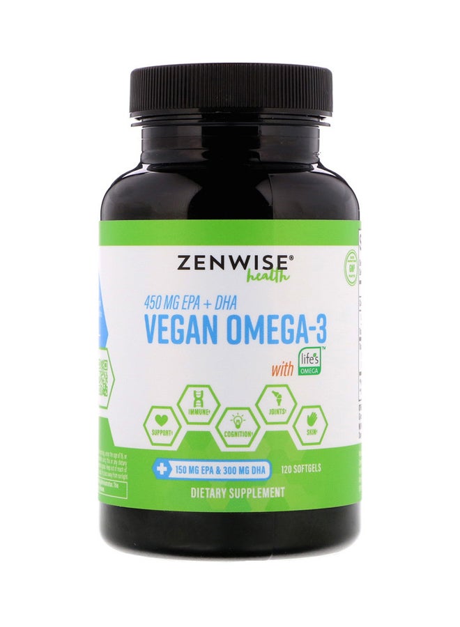 Zenwise Health Vegan Omega-3 Dietary Supplement 450 mg- 120 Softgels - Image 1