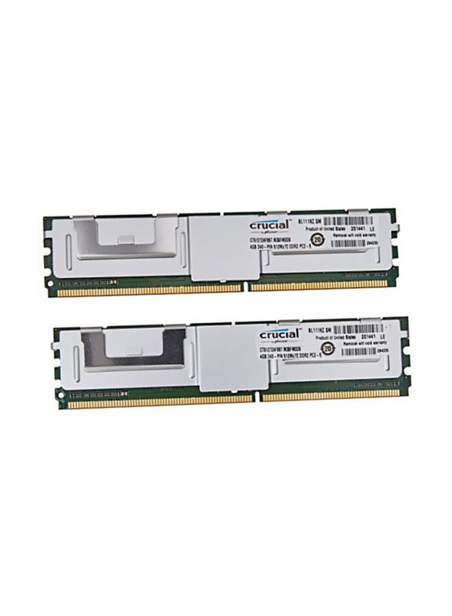 كروشيال - مجموعة ذاكرات رام DDR2 مكونة من قطعتين أبيض/أخضر - Image 1