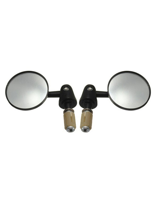 Generic Pair Of Handlebar Rotatable Round Shape Bar End Rearview Side Mirror - Image 1