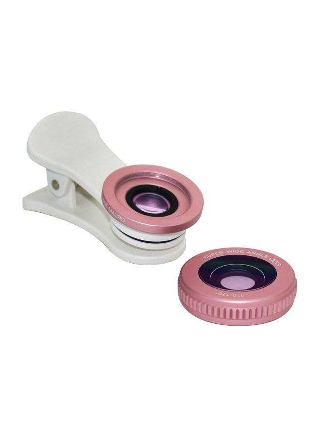 2-In-1 Clip-On Phone Camera Lens Kit White/Rose Gold  - Image 1
