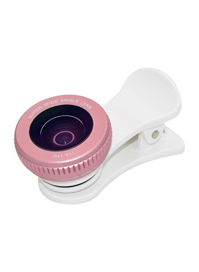 2-In-1 Clip-On Phone Camera Lens Kit White/Rose Gold  - Image 2