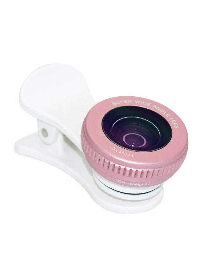 2-In-1 Clip-On Phone Camera Lens Kit White/Rose Gold  - Image 3