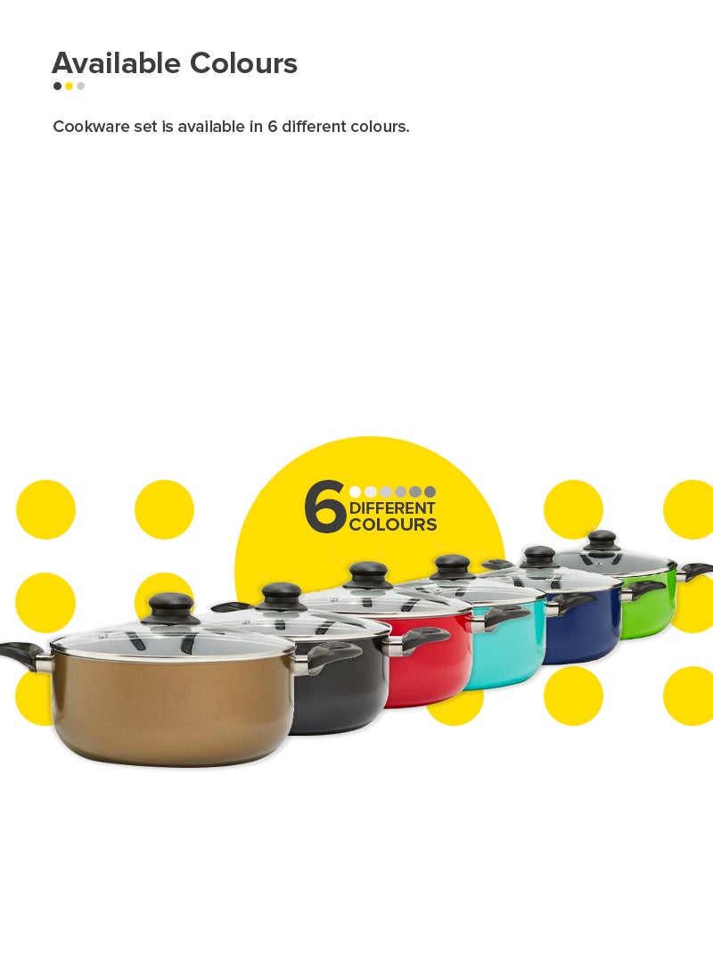 5-Piece Non-Stick Aluminium Cookware Set Bronze