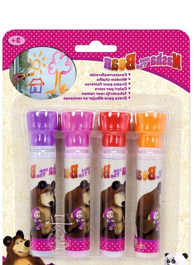 سيمبا مجموعة طباشير للنافذة مستوحى من مسلسل "Masha and the Bear" من 4 قطع - Image 2