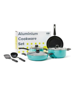 9-Piece 9 Piece Cookware Set - Aluminum Pots And Pans - Non-Stick Surface - Tempered Glass Lids - PFOA Free - Frying Pan, Casserole With Lid, Saucepan With Lid, Kitchen Tools - Mint Mint - v1585739522/N26127398A_5