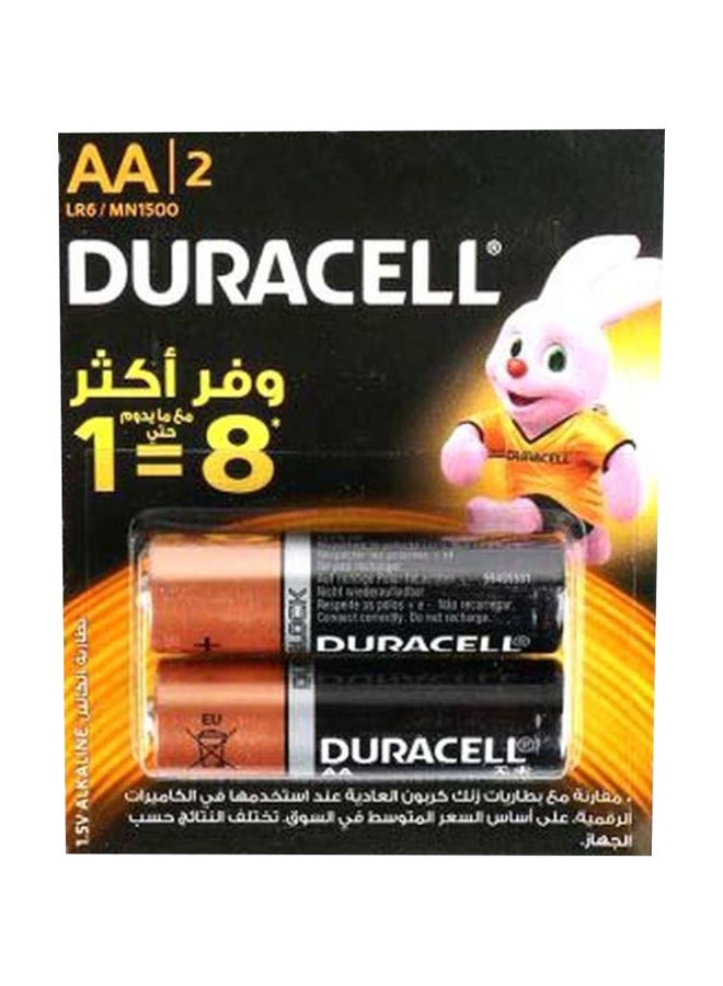 دوراسيل مجموعة بطاريات قلوية بديلة من قطعتين متعدد الألوان