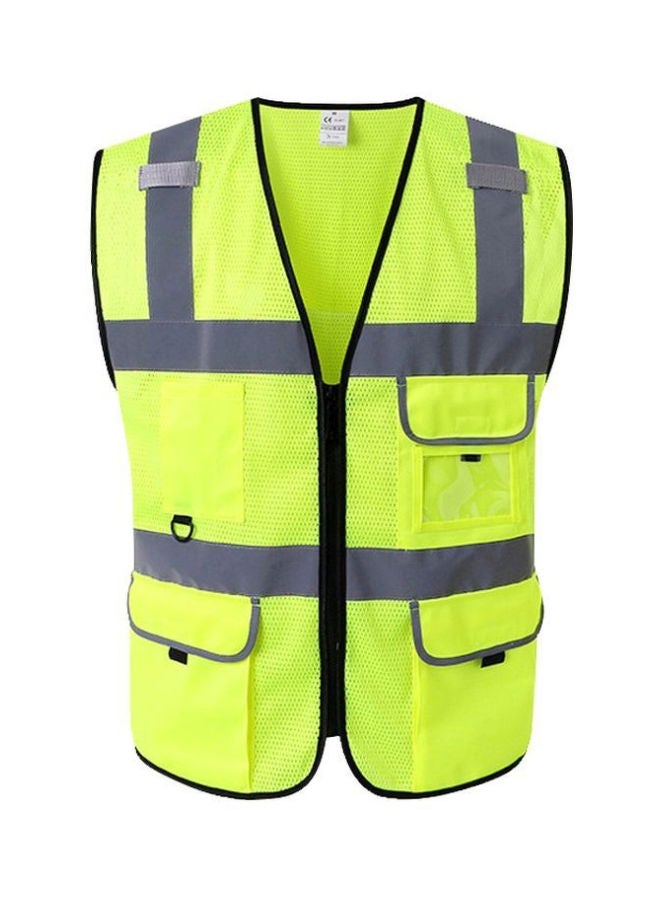 High Visibility Reflective Safety Vest Fluorescent Yellow/Grey/Black L - Image 1