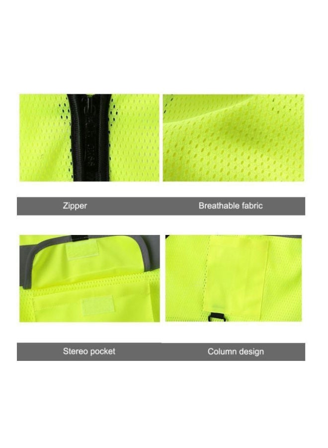 High Visibility Reflective Safety Vest Fluorescent Yellow/Grey/Black L - Image 4