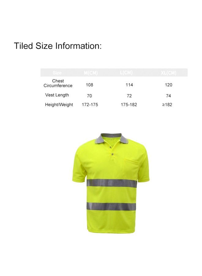 SFVest High Visible Short Sleeves Pocket T-shirt Green/Grey M  - Image 2