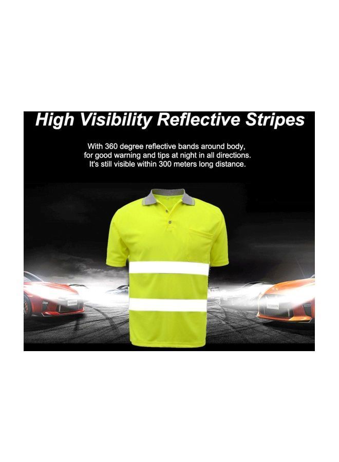 SFVest High Visible Short Sleeves Pocket T-shirt Green/Grey M  - Image 4