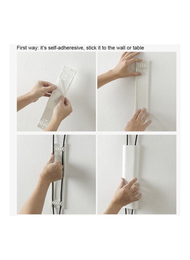 بيوينتي منظم كابلات ذاتي اللصق يثبت على الحائط أبيض - Image 2