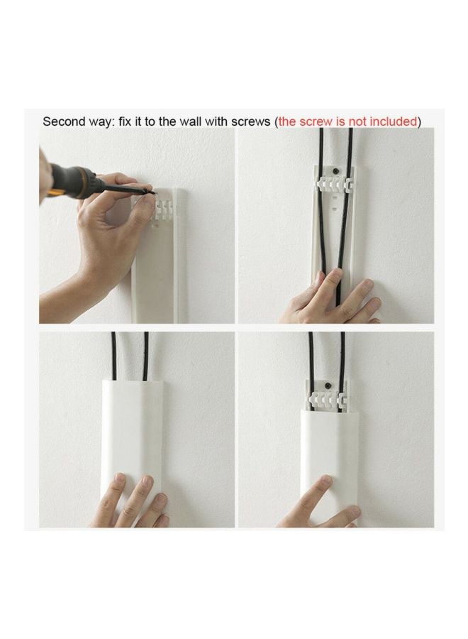 بيوينتي منظم كابلات ذاتي اللصق يثبت على الحائط أبيض - Image 3