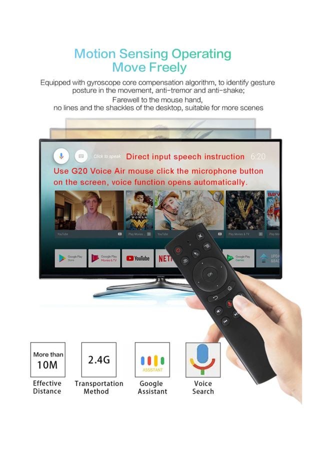 Beauenty L8star Wireless Gyro Voice Control Remote Control For PC/Android TV Box Black - Image 2