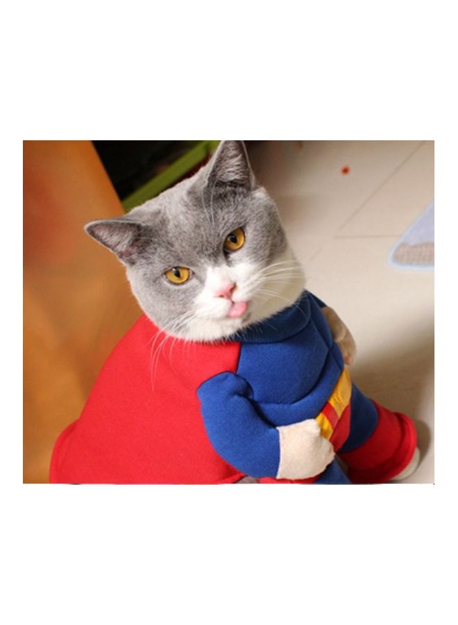 Muscular Superhero Design Pet Costume Blue/Red/Yellow 30centimeter - Image 2
